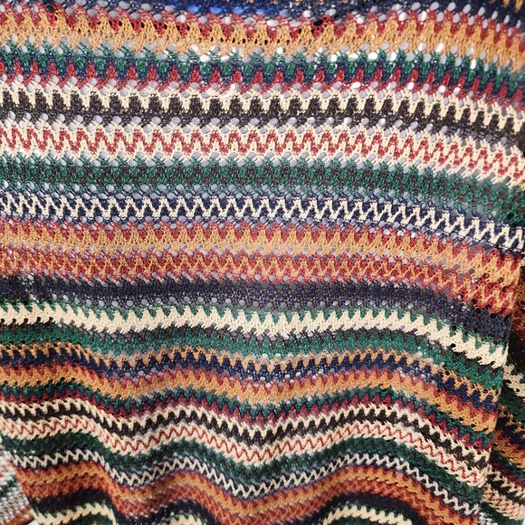 Zara Colorful Chevron Stripe Sheer Batwing Top - Picture 5 of 7